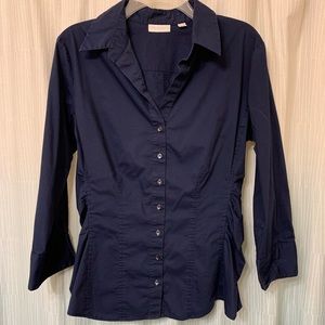 New York and Company Pink RUCHED-FRONT MADISON SHIRT